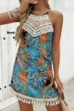 Summer Printed Lace Sleeveless Camisole Dress