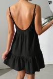 Solid Color Sleeveless Camisole Backless Dress