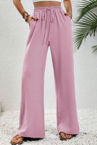 Summer Solid Color High Waisted Wide Leg Pants