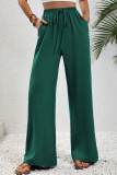 Summer Solid Color High Waisted Wide Leg Pants