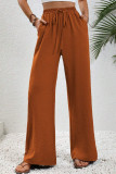 Summer Solid Color High Waisted Wide Leg Pants