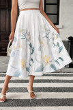 Summer Floral Printed Button Up Skirt