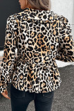Retro Leopard Print Long Sleeved Shirt