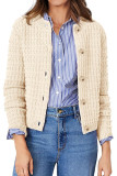 Solid Color Long Sleeved Knitted Cardigan