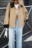 Autumn Lapel Long Sleeved Contrasting Coat