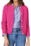 Solid Color Long Sleeved Knitted Cardigan