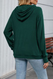 Solid Color Hooded Long Sleeved Sweatshirt