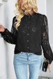 Solid Color Lace Long Sleeved Shirt