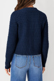 Solid Color Long Sleeved Knitted Cardigan