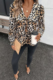 Retro Leopard Print Long Sleeved Shirt