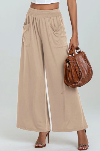 Elastic High Waisted Loose Pocket Pants