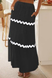 Summer Elastic Waist Ripple Lace Skirt