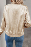 Solid Color Zipper Long Sleeve Cardigan Jacket