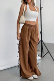 Bow Elastic High Waisted Wide Leg Pants