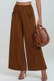 Elastic High Waisted Loose Pocket Pants