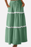 Summer Elastic Waist Ripple Lace Skirt