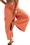 Autumn Winter Colored Striped Straight Leg Pants