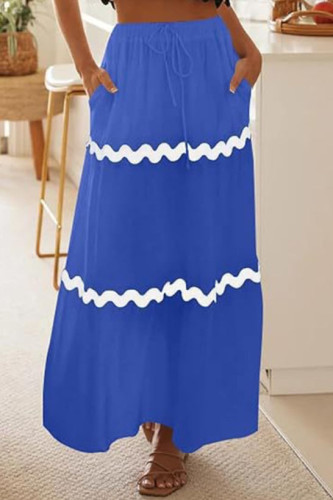 Summer Elastic Waist Ripple Lace Skirt