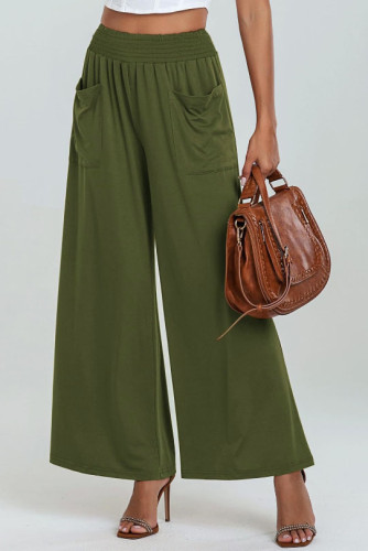 Elastic High Waisted Loose Pocket Pants