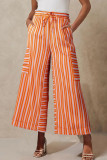 Autumn Winter Colored Striped Straight Leg Pants
