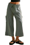 Autumn Winter Colored Striped Straight Leg Pants