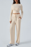 Solid Color Long Sleeved Shirt Pants Two-Piece Set