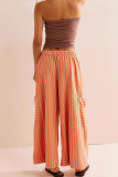 Autumn Winter Colored Striped Straight Leg Pants