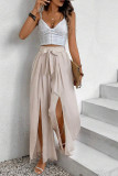 High Waisted Solid Color Loose Wide Leg Pants
