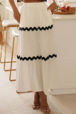 Summer Elastic Waist Ripple Lace Skirt