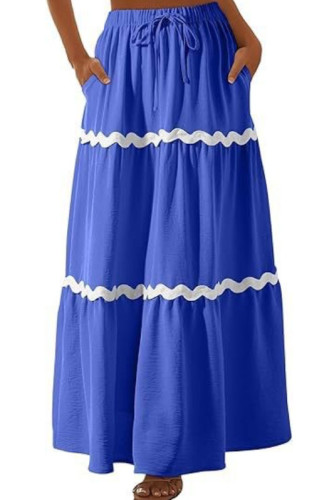 Summer Elastic Waist Ripple Lace Skirt