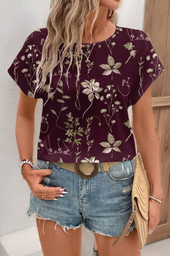 Summer Printed Round Neck Short Sleeved Shirt