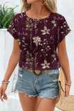 Summer Printed Round Neck Short Sleeved Shirt