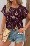 Summer Printed Round Neck Short Sleeved Shirt