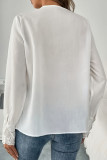 V-Neck Long Sleeved Embroidered Shirt