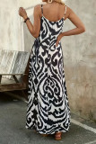 V-Neck Geometric Printed Sleeveless Dress