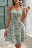 Floral Print Backless Sleeveless Camisole Dress