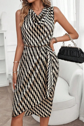 Summer Sleeveless Printed Irregular Hem Dress