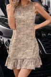 Summer Printed Ruffled Sleeveless Vest Dress