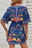 Bohemian Retro Tassel Short Sleeved Dress