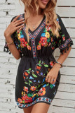 Bohemian Retro Tassel Short Sleeved Dress