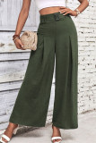 Solid Color casual High Waisted Wide Leg Pants