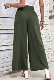 Solid Color casual High Waisted Wide Leg Pants
