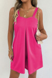 Solid Color Sleeveless Shoulder Strap Jumpsuit