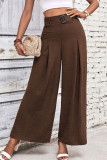Solid Color casual High Waisted Wide Leg Pants