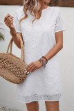 V-Neck Short Sleeved High Waisted Dress