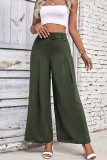 Solid Color casual High Waisted Wide Leg Pants