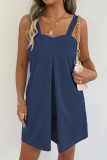 Solid Color Sleeveless Shoulder Strap Jumpsuit