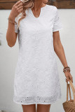 V-Neck Short Sleeved High Waisted Dress