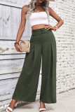 Solid Color casual High Waisted Wide Leg Pants