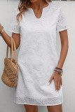 V-Neck Short Sleeved High Waisted Dress